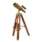 EEN MESSING TELESCOOP MET HOUTEN STATIEF