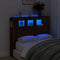 Hoofdeinde met LED 120x18,5x103,5 cm bewerkt hout bruineiken
