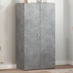 Archiefkast 60x32x115 cm bewerkt hout betongrijs