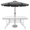 Tuinparasol - grijs - zwengel - kantelbaar - 300x250cm