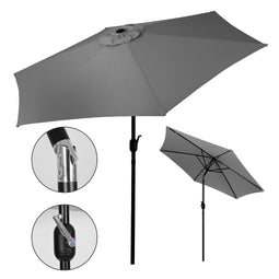 Tuinparasol - grijs - zwengel - kantelbaar - 270 cm
