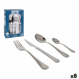 Bestek Quttin Hammered 16 Onderdelen Zilverkleurig (8 Stuks)