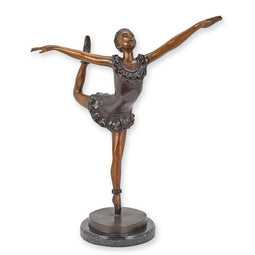 BRONZEN BEELD VAN EEN BALLERINA hoogte 55 cm