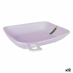Diep bord La Mediterránea Yummy Wit Vierkant 22,5 x 19,5 cm (12 Stuks) (23 cm)