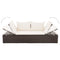 Loungebed met ligkussen en kussens poly rattan bruin