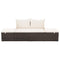 Loungebed met ligkussen en kussens poly rattan bruin