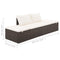 Loungebed met ligkussen en kussens poly rattan bruin