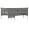 Loungebank met kussens L-vormig poly rattan grijs