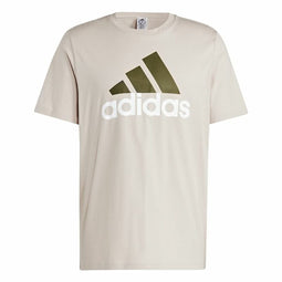 Heren-T-Shirt met Korte Mouwen Adidas Essentials Beige Maat L