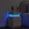 Nachtkastje met LED-verlichting 35x39x55 cm wit