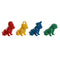 Decoratieve figuren Home ESPRIT Geel Blauw Rood Groen Coating 19,5 x 11 x 20,5 cm (4 Stuks)