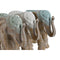 Decoratieve figuren Home ESPRIT Wit Groen Turkoois Olifant Koloniaal 21,5 x 8,5 x 16 cm (3 Stuks)