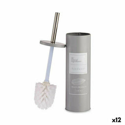 Toiletborstel Beauty Products Wit Grijs Staal Plastic 9,5 x 37,5 x 9,5 cm (12 Stuks)