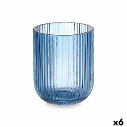 Glas Strepen Blauw Kristal 270 ml (6 Stuks)