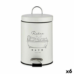 Pedaalemmer Relax Bath Wit Zwart Staal Plastic 3 L (6 Stuks)