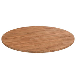 Tafelblad rond 80x1,5 cm bewerkt massief eikenhout lichtbruin