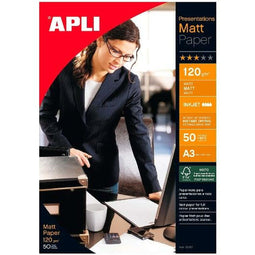 Mat fotopapier Apli Wit A3 50 Lakens (50 Stuks)