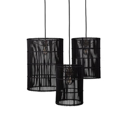 Originele Home Lampenkap Buis Hoog Zwart - Set van 3