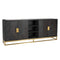 Richmond Interiors Richmond Interiors Dressoir Blackbone gold 4-deuren + open vak (Black rustic)