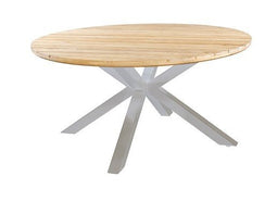 Yoi - Noas dining table dia. 125 cm aluminium salix/teak