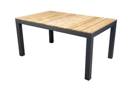 Yoi - Midori low dining table 148x90 cm aluminium dark grey/teak