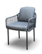 Yoi - Rocha dining chair aluminium dark grey/rope dark grey/mixed grey AW