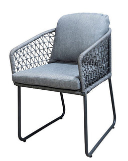 Yoi - Bara dining chair aluminium dark grey/rope dark grey/mixed grey AW