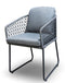 Yoi - Bara dining chair aluminium dark grey/rope dark grey/mixed grey AW