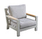 Yoi - Bango lounge chair aluminium salix/teak/flax beige AW