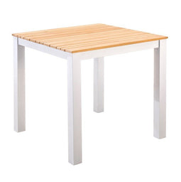 Yoi - Arashi dining table 76x76 cm aluminium salix /teak