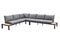 Yoi - Tori loungeset triple aluminium black/teak/mixed grey