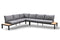 Yoi - Tori loungeset triple aluminium black/teak/mixed grey