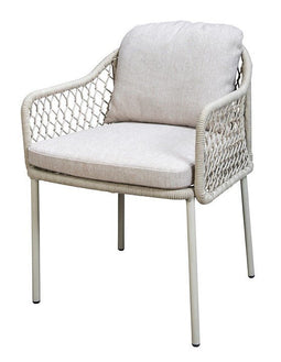 Yoi - Rocha dining chair aluminium salix/rope salix/flax beige AW