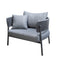 Yoi - Camilo lounge chair aluminium dark grey/rope dark grey/mixed grey AW