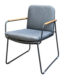 Yoi - Serra dining chair aluminium dark grey/rope dark grey/mixed grey AW