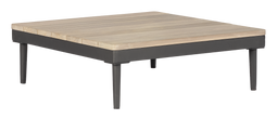 Max&Luuk - Jaxx lage tafel 80x80x26,5 cm aged teak/aluminium antraciet
