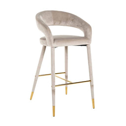 Richmond Interiors Richmond Interiors Barstoel Gia khaki velvet fire retardant (FR-Quartz 903 Khaki)