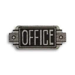 GIETIJZEREN ART DECO UITHANGBORD "OFFICE"