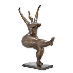 MODERNISTISCHE BRONZEN SCULPTUUR VAN EEN VROUWELIJKE DANSERES