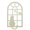 IJZEREN KAT IN RAAM - WANDDECORATIE WIT
