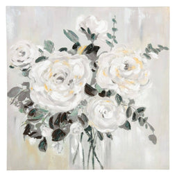 Schilderij 80 x 2,8 x 80 cm Canvas Blommor