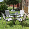 Eettafel Neila 90 x 90 x 72 cm Kristal Staal