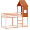 Kinderbedhuisje 55x84x132 cm massief grenenhout wasbruin