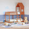Kinderbedhuisje 5x99x139,5 cm massief grenenhout wasbruin