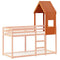 Kinderbedhuisje 5x99x139,5 cm massief grenenhout wasbruin