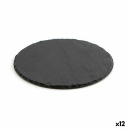 Leisteen Effect Keramische Tray Quid Select Cirkelvormig Zwart (12 Stuks)