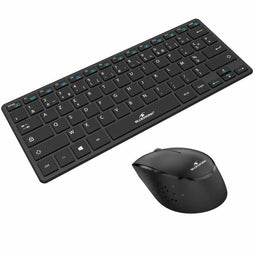 Toetsenbord en muis Bluestork Sans fil Ultra compact Zwart