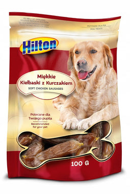 HILTON Soft chicken sausages- traktatie voor hond - 100g