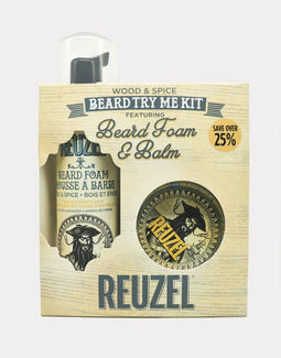 Reuzel Beard Try Me kit: Wood & Spice Beard foam 70ml + Beard balm 35g