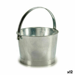 Bloempot Kubus Zilverkleurig Zink 25 x 30 x 26,5 cm (12 Stuks)